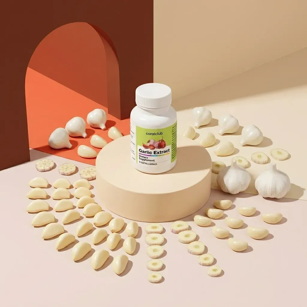 Garlic Extract de la Coral Club, alături de ingredientele sale