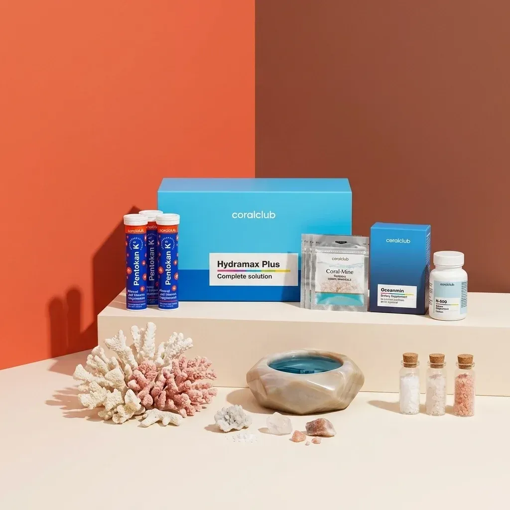 Hydramax Plus de la Coral Club, alături de ingredientele sale