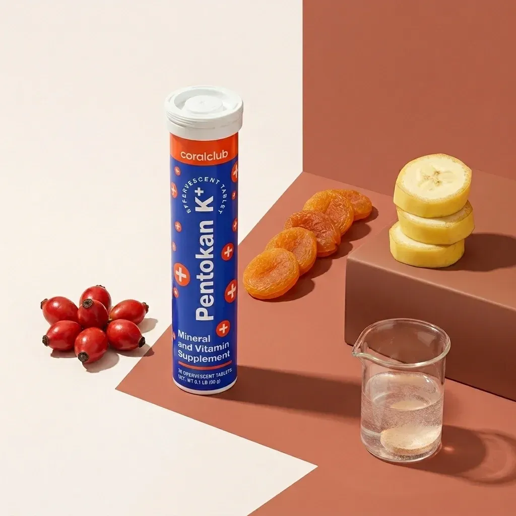 Pentokan K+ de la Coral Club, alături de ingredientele sale
