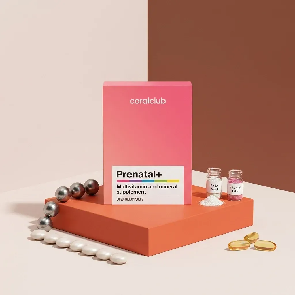 Prenatal+ de la Coral Club, alături de ingredientele sale