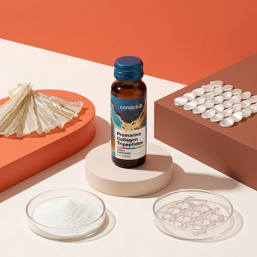 Promarine Collagen Tripeptides de la Coral Club, alături de ingredientele sale