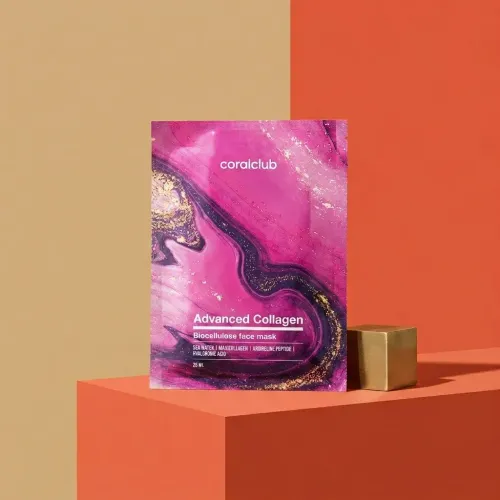 Ambalajul Advanced Collagen Biocellulose Facial Mask de la Coral Club