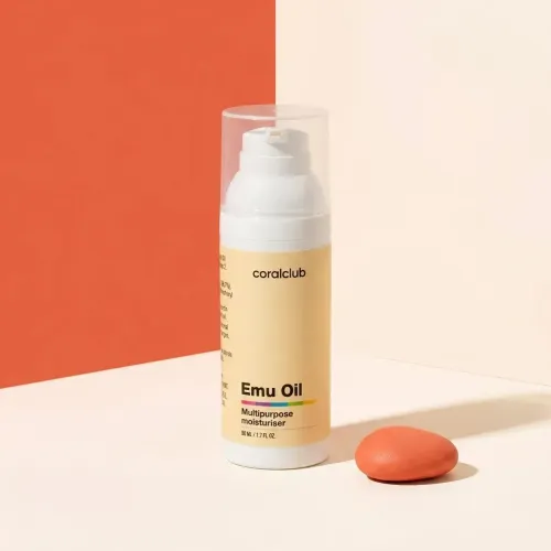 Ambalajul Emu oil de la Coral Club