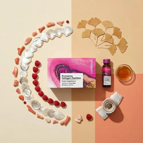 Promarine Collagen Peptides de la Coral Club, alături de ingredientele sale