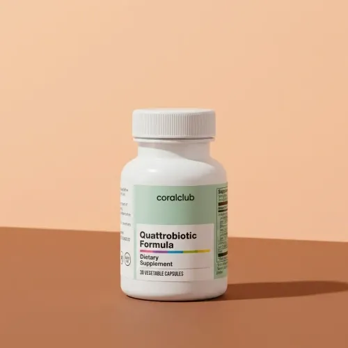 Ambalajul Quattrobiotic Formula de la Coral Club