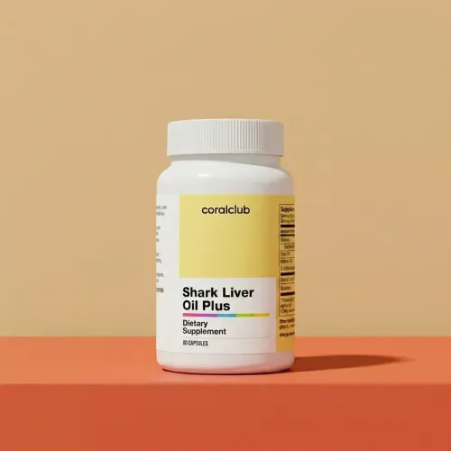Ambalajul Shark Liver Oil Plus de la Coral Club