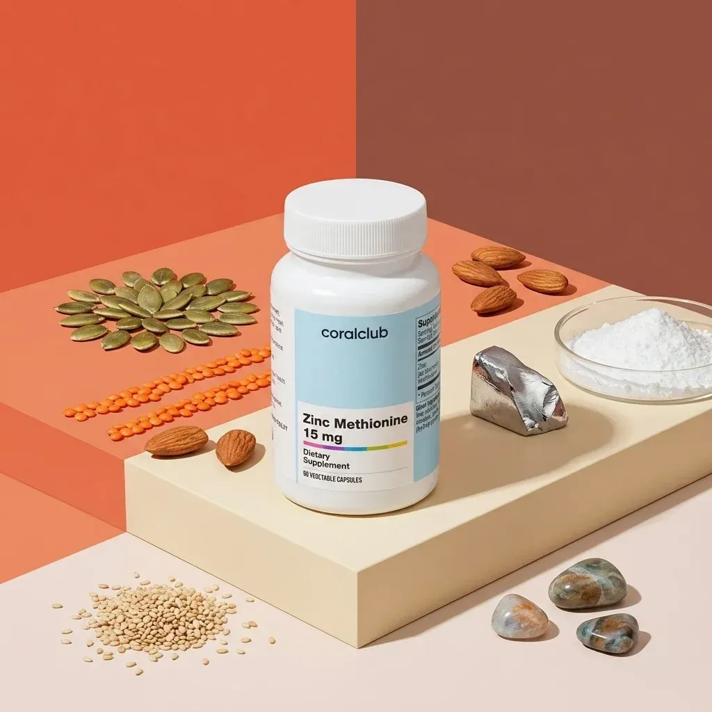Zinc Methionine 15 mg de la Coral Club, alături de ingredientele sale